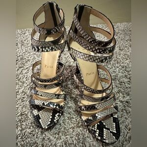 Authentic Christian Louboutin 2-tone Python Leather Mariniere Heels